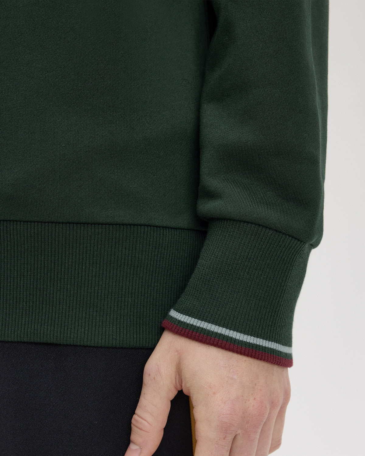 Fred Perry Half Zip Sweatshirt - Grassroots / Stockport Blue / Oxblood