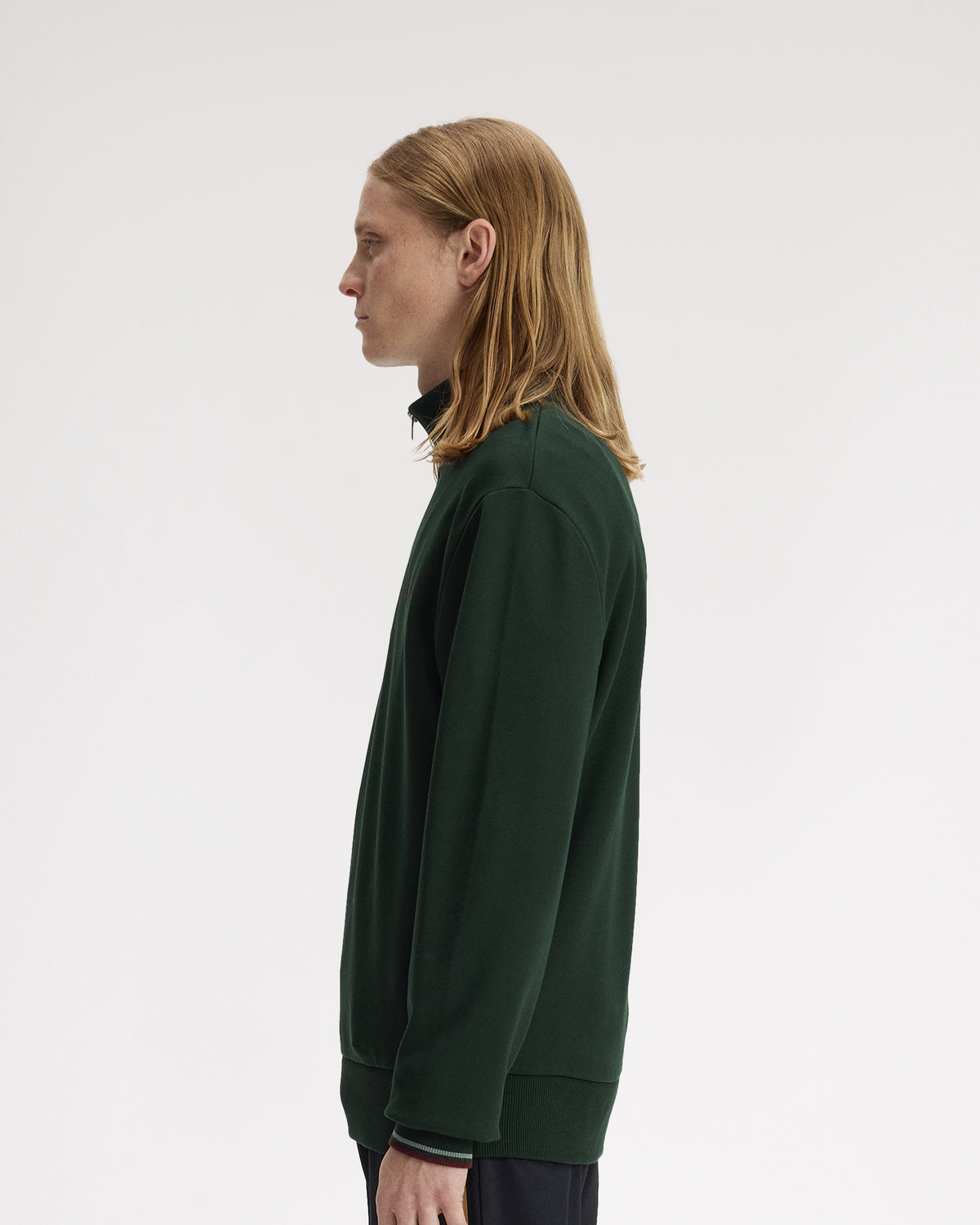 Fred Perry Half Zip Sweatshirt - Grassroots / Stockport Blue / Oxblood