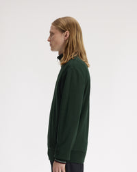 Fred Perry Half Zip Sweatshirt - Grassroots / Stockport Blue / Oxblood