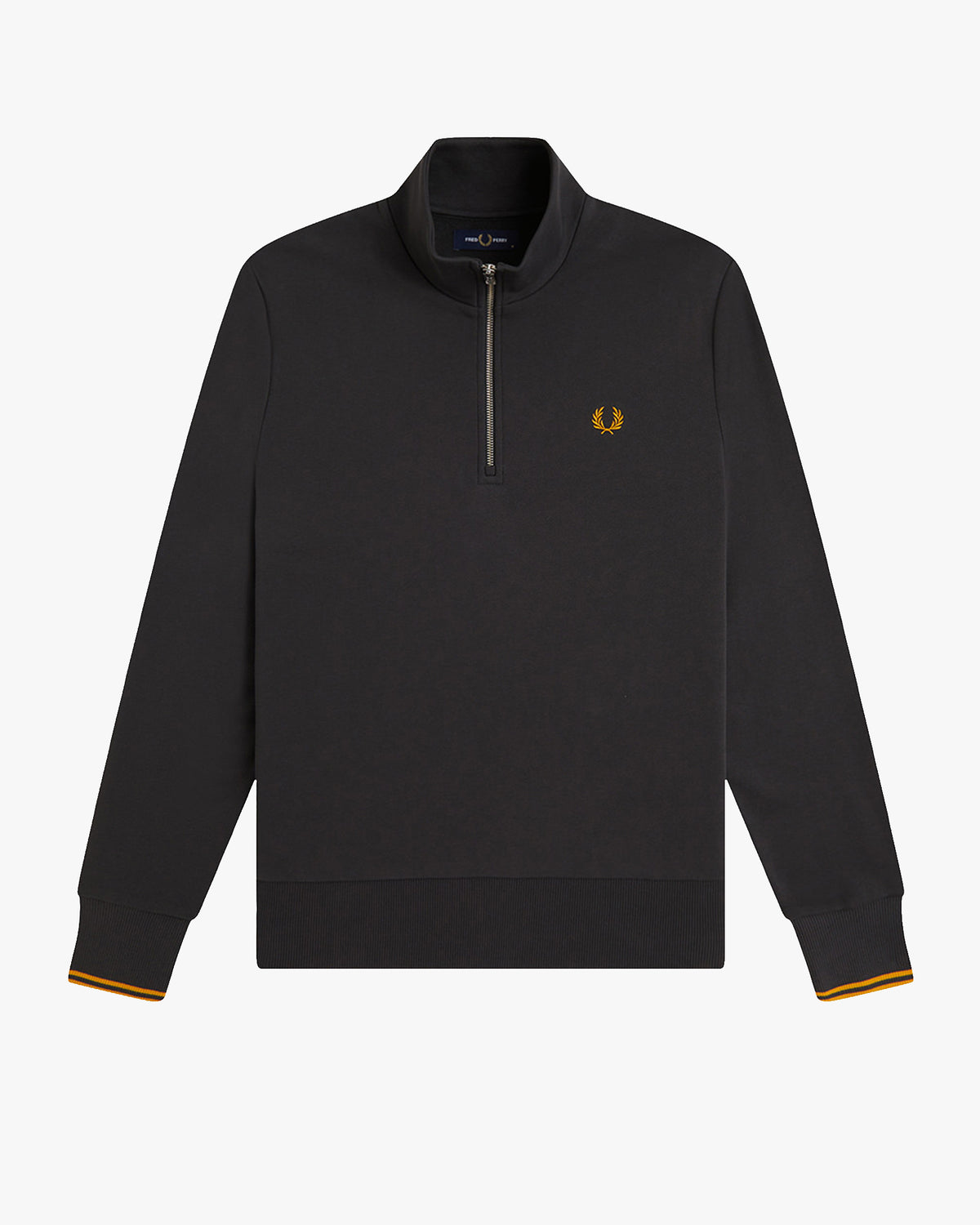 Fred Perry Half Zip Sweatshirt - Anchor Grey / Golden