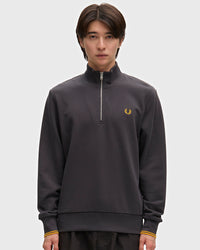 Fred Perry Half Zip Sweatshirt - Anchor Grey / Golden