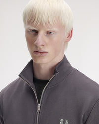 Fred Perry Half Zip Sweatshirt - Anchor Grey / Ecru / Seagrass