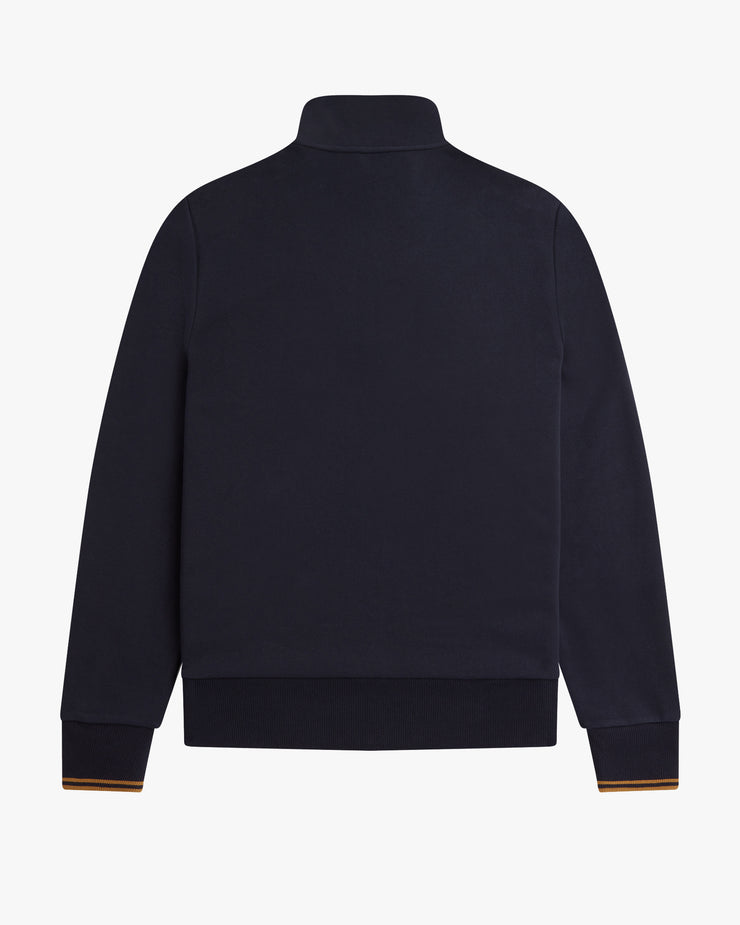 Fred Perry Half Zip Sweatshirt - Navy / Dark Caramel