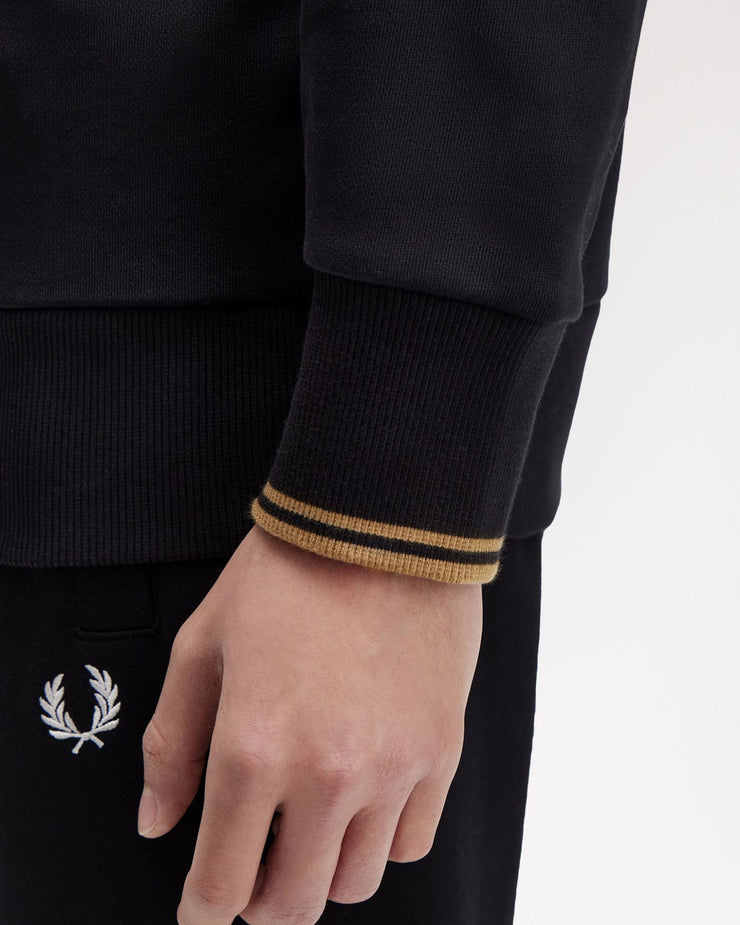 Fred Perry Half Zip Sweatshirt - Black / Shaded Stone | Fred Perry Sweaters & Knitwear | JEANSTORE