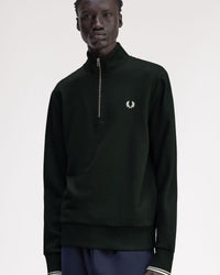 Fred Perry Half Zip Sweatshirt - Night Green / Snow White | Fred Perry Sweaters & Knitwear | JEANSTORE