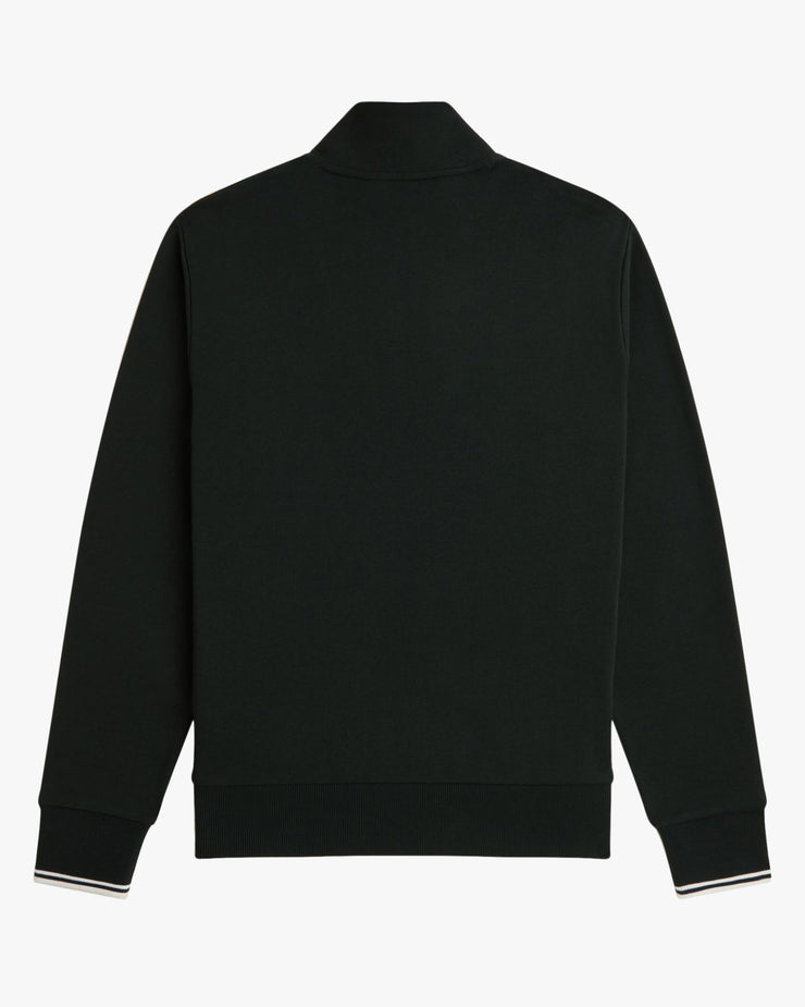 Fred Perry Half Zip Sweatshirt - Night Green / Snow White