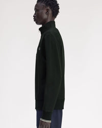 Fred Perry Half Zip Sweatshirt - Night Green / Snow White | Fred Perry Sweaters & Knitwear | JEANSTORE