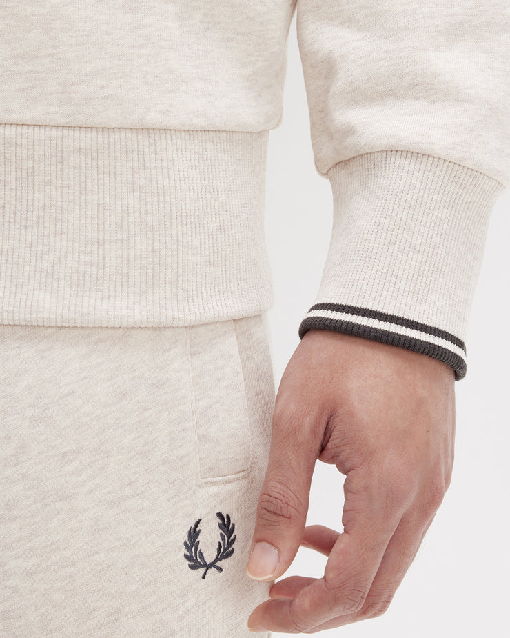 Fred Perry Half Zip Sweatshirt - Porridge Marl / Anchor Grey