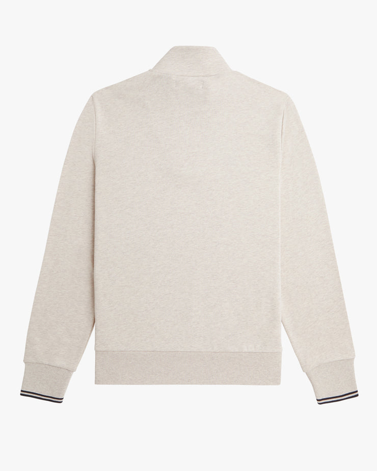 Fred Perry Half Zip Sweatshirt - Porridge Marl / Anchor Grey