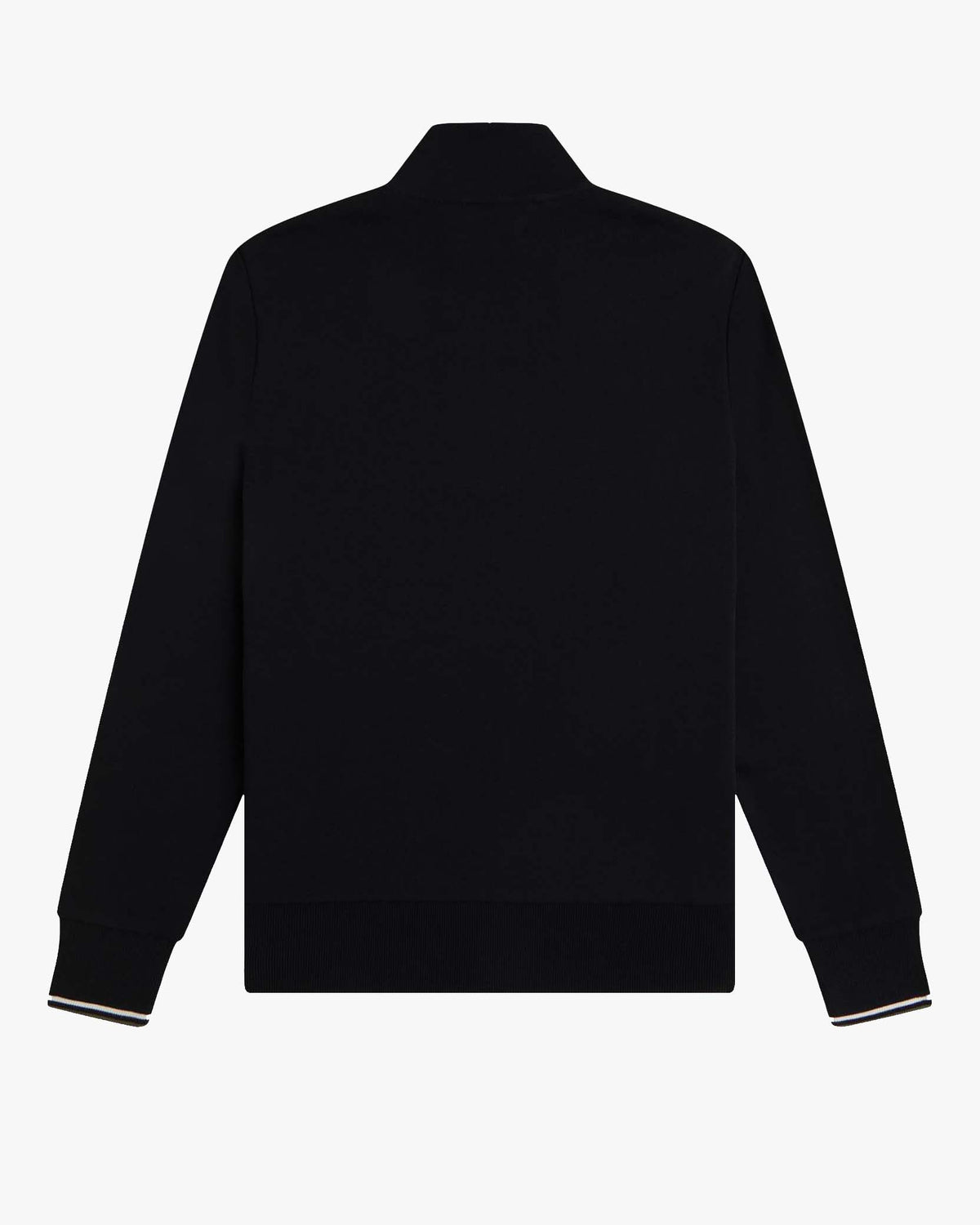 Fred Perry Half Zip Sweatshirt - Black / Ecru / Laurel Wreath Green