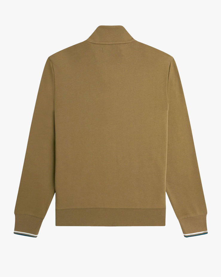 Fred Perry Half Zip Sweatshirt - Shaded Stone / Ecru / Dark Petrol | Fred Perry Sweaters & Knitwear | JEANSTORE