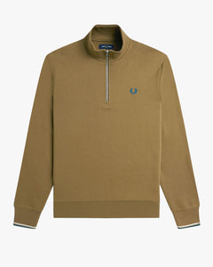 Fred Perry Half Zip Sweatshirt - Shaded Stone / Ecru / Dark Petrol