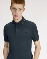 Fred Perry Twin Tipped Polo Shirt - Dark Airforce / Stockport Blue / Black