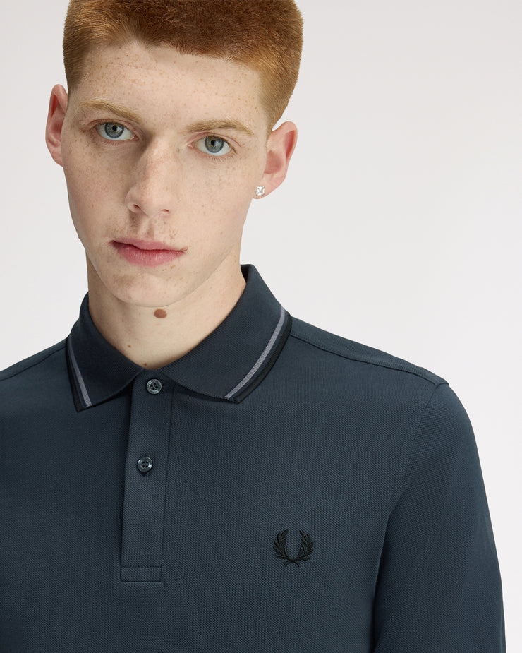 Fred Perry Twin Tipped Polo Shirt - Dark Airforce / Stockport Blue / Black