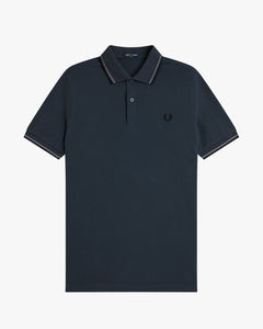Fred Perry Twin Tipped Polo Shirt - Dark Airforce / Stockport Blue / Black