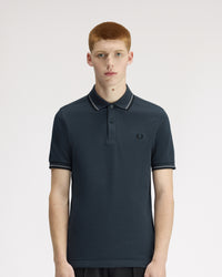 Fred Perry Twin Tipped Polo Shirt - Dark Airforce / Stockport Blue / Black