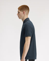 Fred Perry Twin Tipped Polo Shirt - Dark Airforce / Stockport Blue / Black