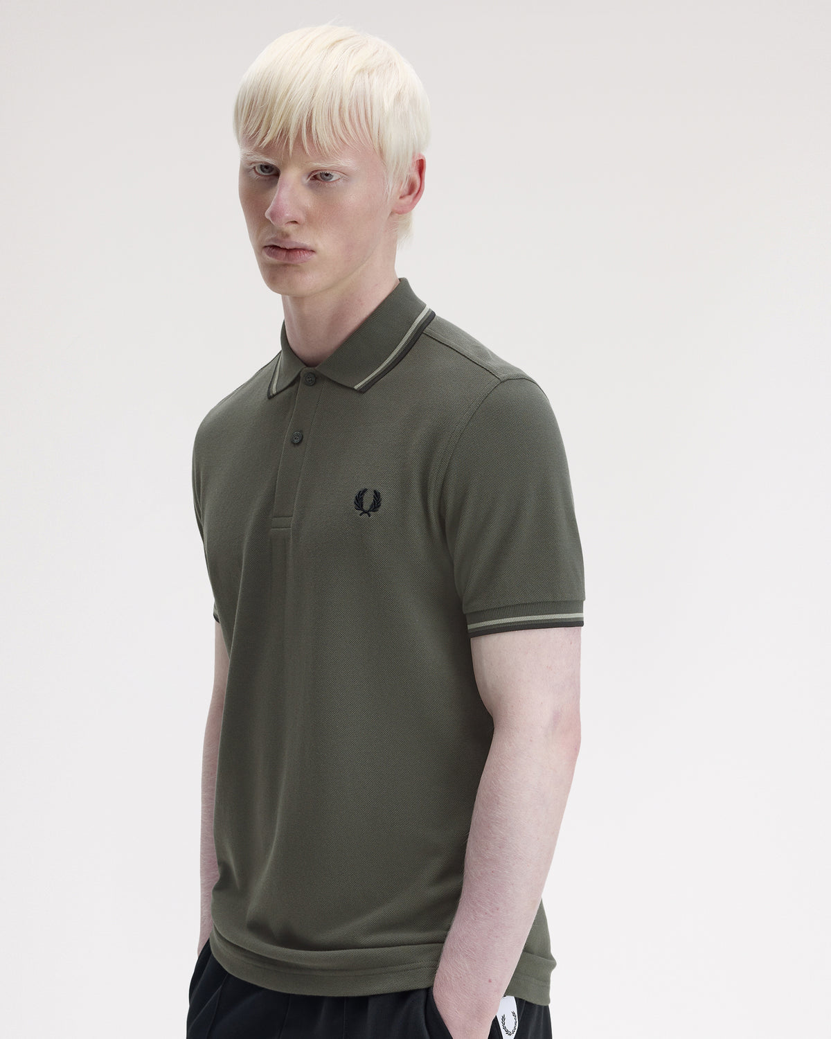 Fred Perry Twin Tipped Polo Shirt - Field Green / Seagrass / Black