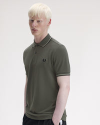 Fred Perry Twin Tipped Polo Shirt - Field Green / Seagrass / Black