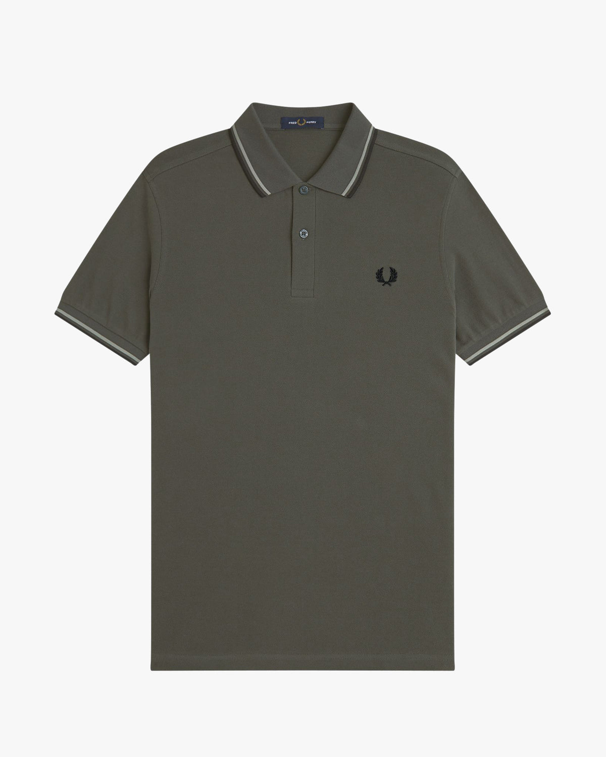 Fred Perry Twin Tipped Polo Shirt - Field Green / Seagrass / Black
