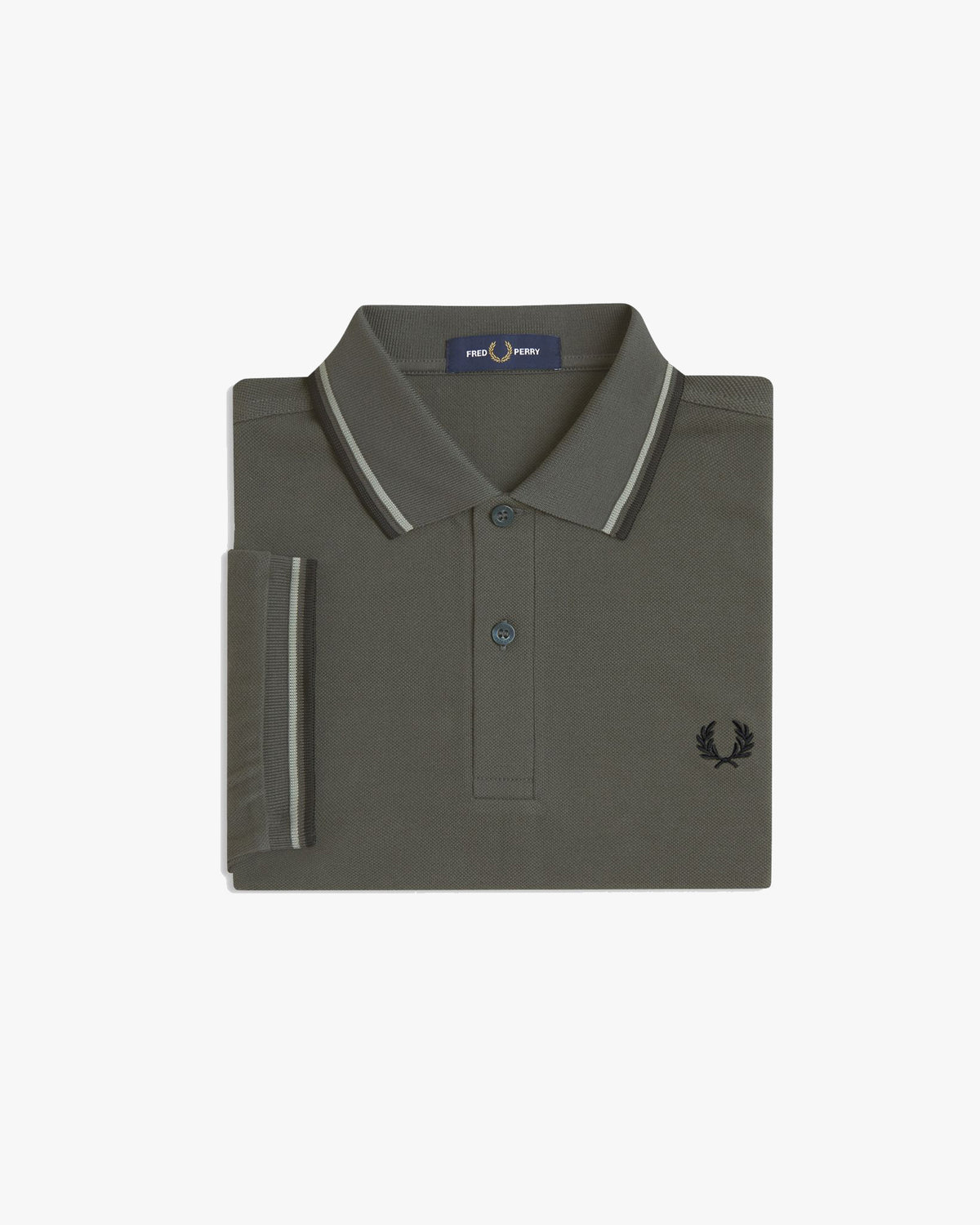 Fred Perry Twin Tipped Polo Shirt - Field Green / Seagrass / Black