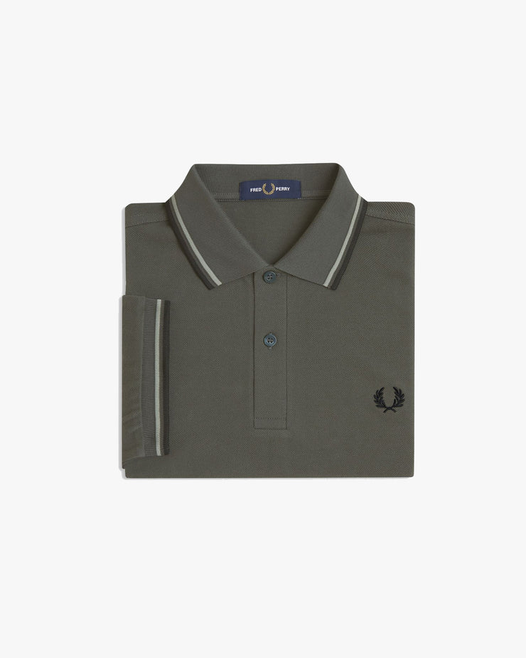 Fred Perry Twin Tipped Polo Shirt - Field Green / Seagrass / Black