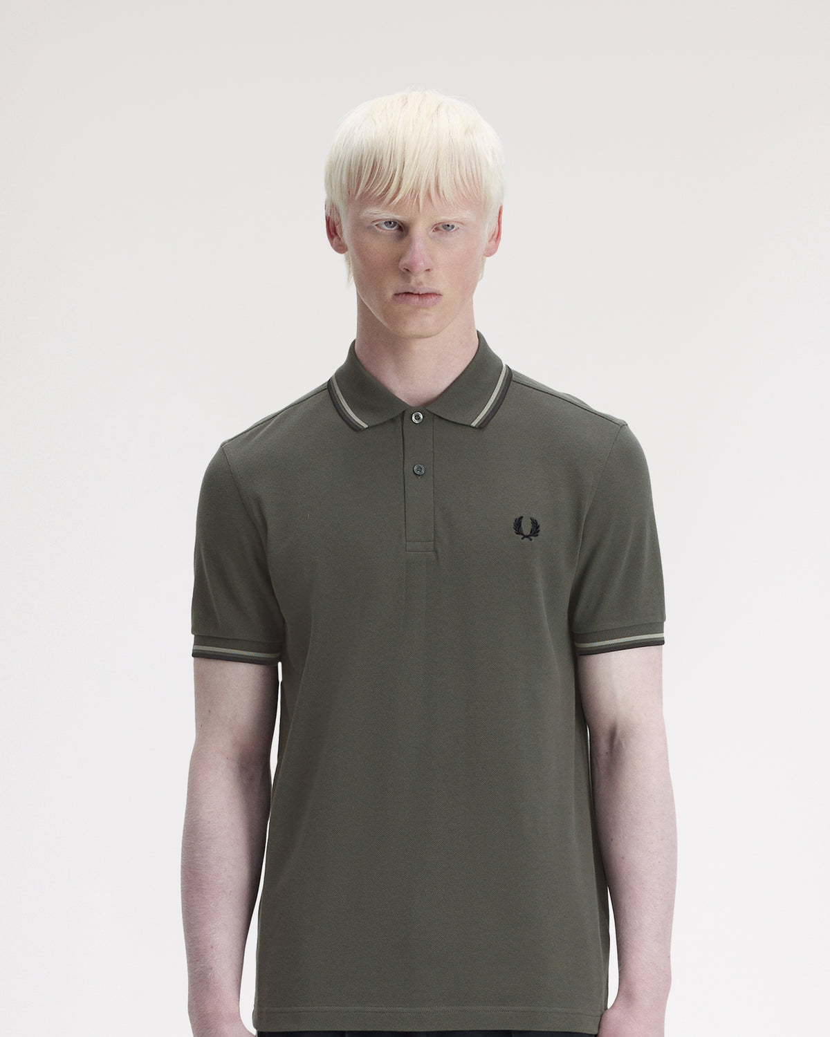 Fred Perry Twin Tipped Polo Shirt - Field Green / Seagrass / Black