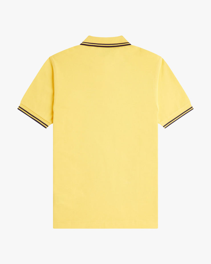 Fred Perry Twin Tipped Polo Shirt - Lemon Barley / Tennis Blue