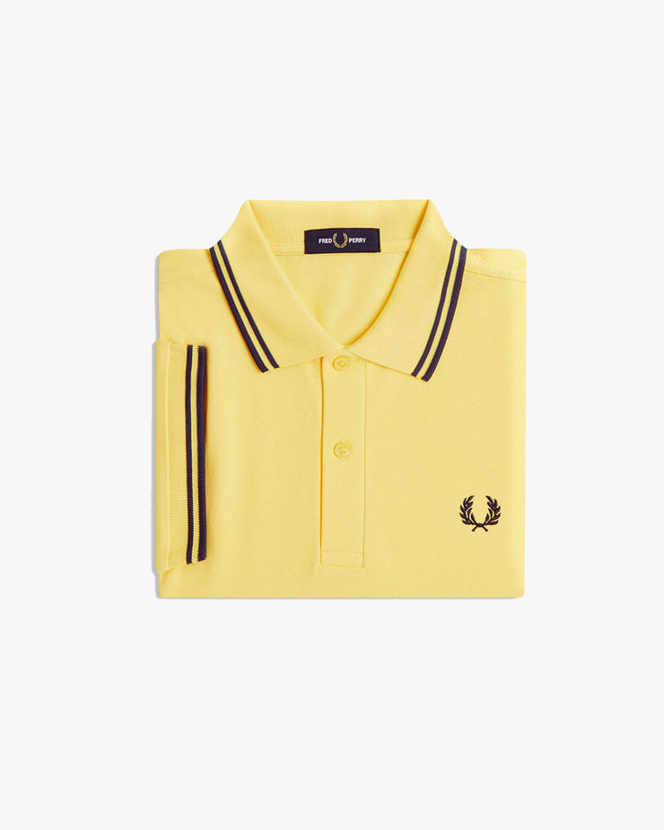 Fred Perry Twin Tipped Polo Shirt - Lemon Barley / Tennis Blue