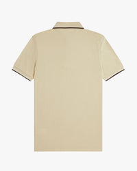 Fred Perry Twin Tipped Polo Shirt - Oatmeal / Snow White / Anchor Grey