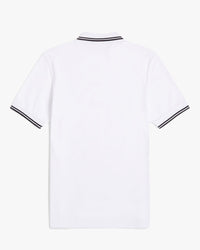 Fred Perry Twin Tipped Polo Shirt - White / Black / Black | Fred Perry Polo Shirts | JEANSTORE