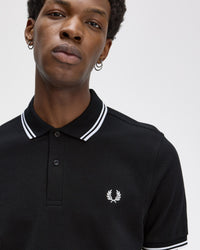 Fred Perry Twin Tipped Polo Shirt - Navy / White | Fred Perry Polo Shirts | JEANSTORE