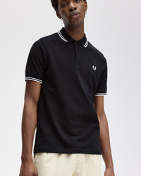 Fred Perry Twin Tipped Polo Shirt - Navy / White | Fred Perry Polo Shirts | JEANSTORE