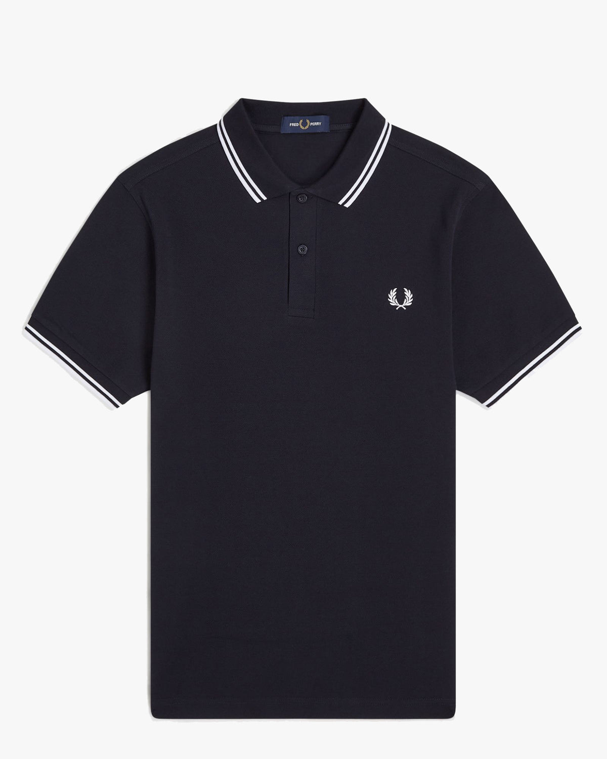 Fred Perry Twin Tipped Polo Shirt - Navy / White | Fred Perry Polo Shirts | JEANSTORE