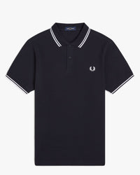 Fred Perry Twin Tipped Polo Shirt - Navy / White | Fred Perry Polo Shirts | JEANSTORE