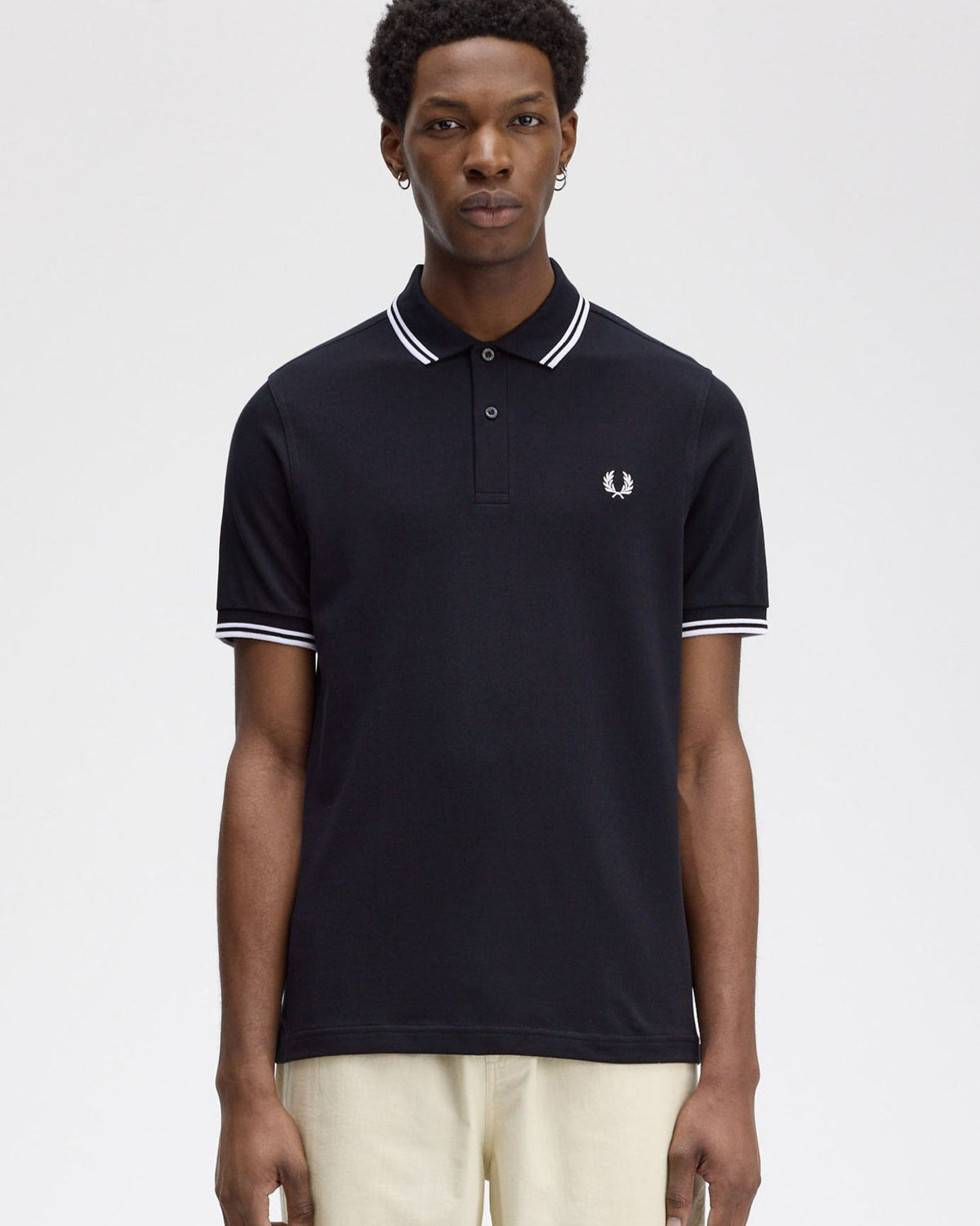 Fred Perry Twin Tipped Polo Shirt - Navy / White | Fred Perry Polo Shirts | JEANSTORE