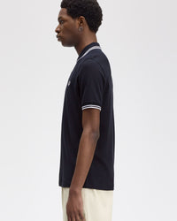Fred Perry Twin Tipped Polo Shirt - Navy / White | Fred Perry Polo Shirts | JEANSTORE
