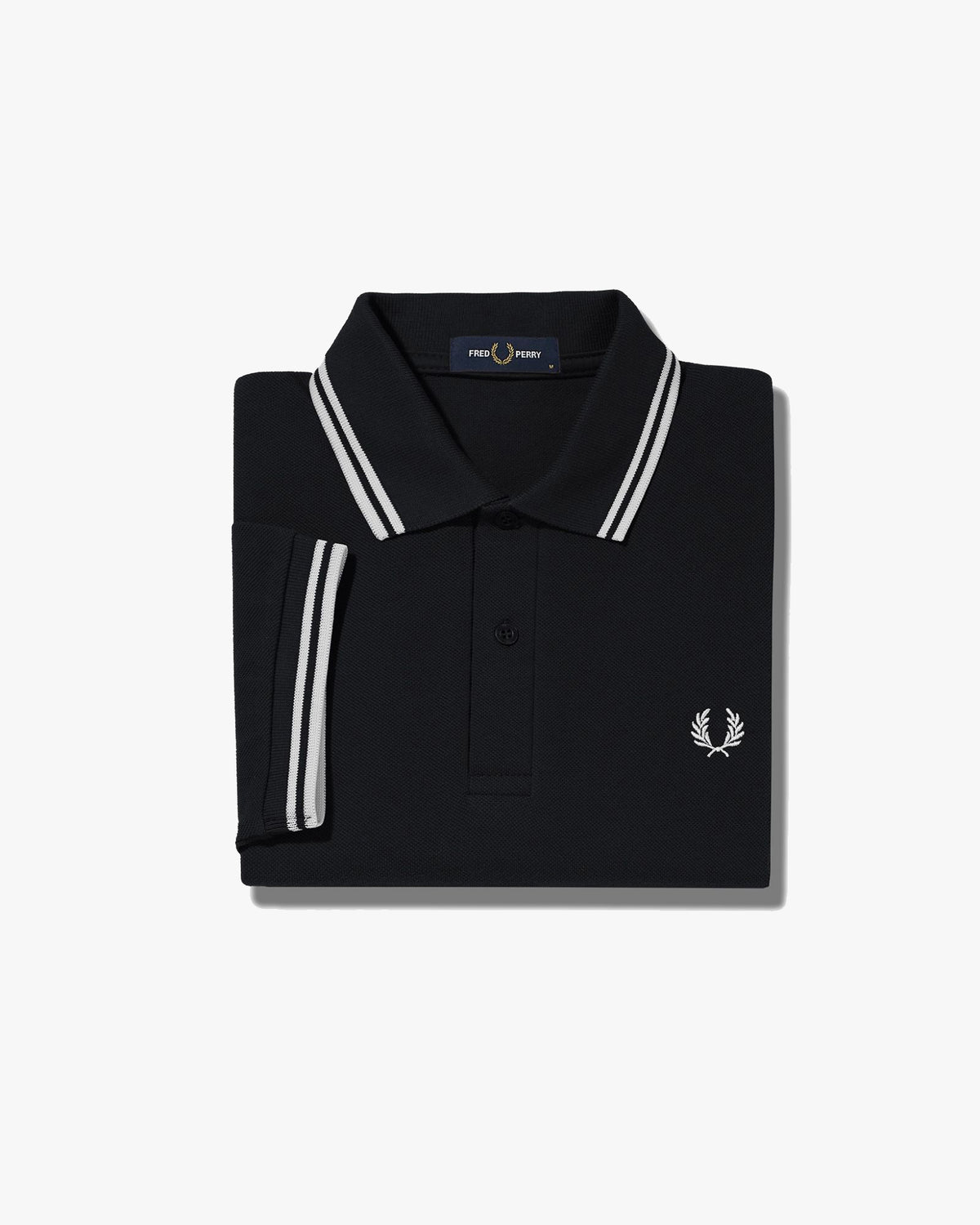 Fred Perry Twin Tipped Polo Shirt - Black / White / White | Fred Perry Polo Shirts | JEANSTORE