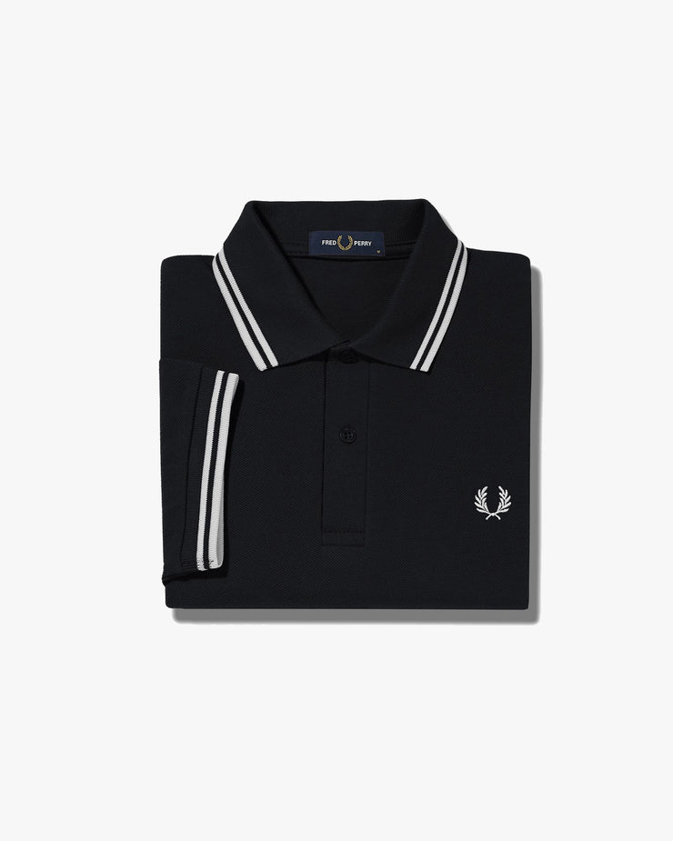 Fred Perry Twin Tipped Polo Shirt - Black / White / White