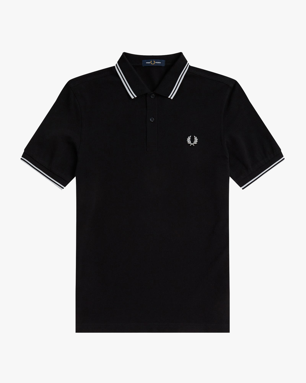 Fred Perry Twin Tipped Polo Shirt - Black / White / White | Fred Perry Polo Shirts | JEANSTORE