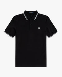 Fred Perry Twin Tipped Polo Shirt - Black / White / White | Fred Perry Polo Shirts | JEANSTORE