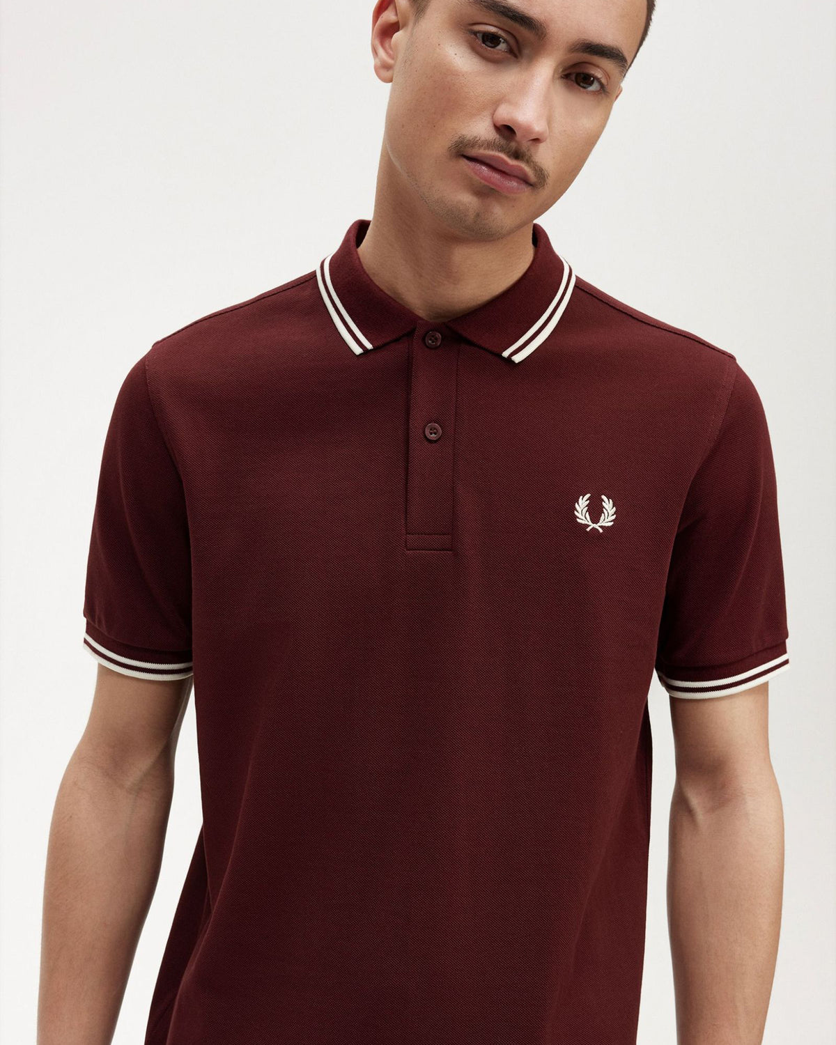 Fred Perry Twin Tipped Polo Shirt - Oxblood / Ecru | Fred Perry Polo Shirts | JEANSTORE