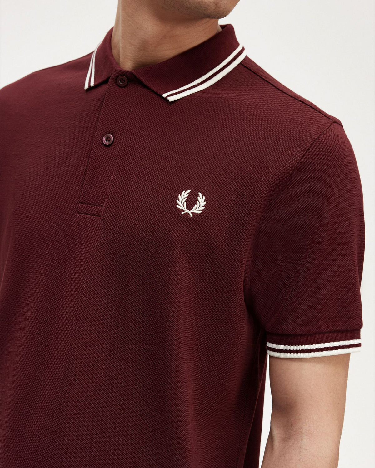 Fred Perry Twin Tipped Polo Shirt - Oxblood / Ecru | Fred Perry Polo Shirts | JEANSTORE