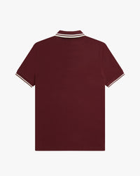 Fred Perry Twin Tipped Polo Shirt - Oxblood / Ecru | Fred Perry Polo Shirts | JEANSTORE