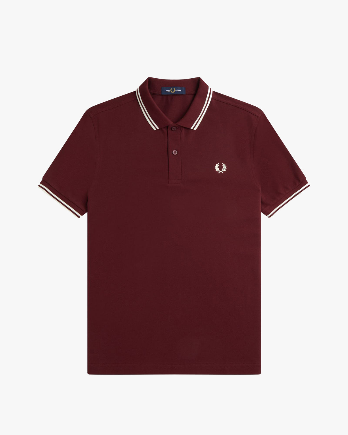 Fred Perry Twin Tipped Polo Shirt - Oxblood / Ecru | Fred Perry Polo Shirts | JEANSTORE