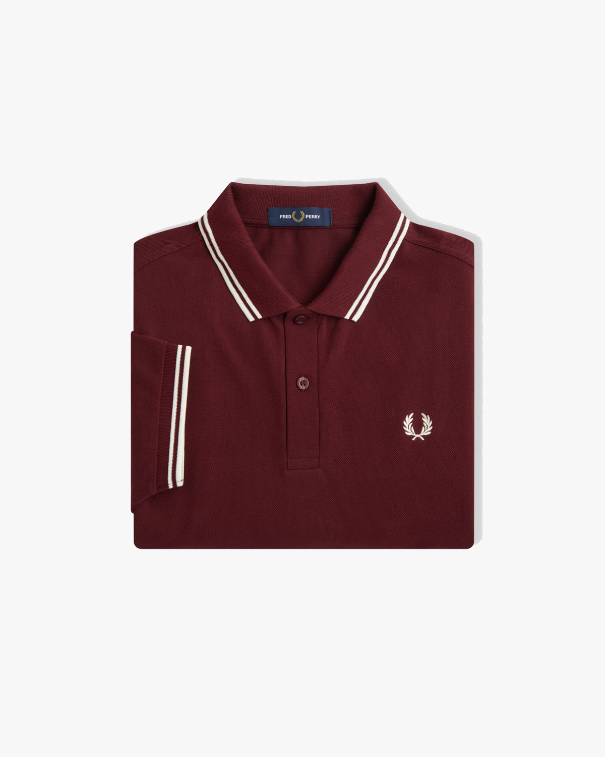 Fred Perry Twin Tipped Polo Shirt - Oxblood / Ecru | Fred Perry Polo Shirts | JEANSTORE