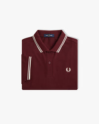 Fred Perry Twin Tipped Polo Shirt - Oxblood / Ecru | Fred Perry Polo Shirts | JEANSTORE