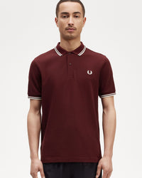 Fred Perry Twin Tipped Polo Shirt - Oxblood / Ecru | Fred Perry Polo Shirts | JEANSTORE