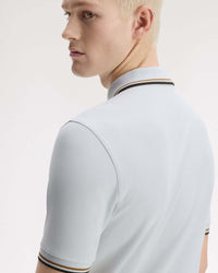 Fred Perry Twin Tipped Polo Shirt - Dusky Blue / Dark Caramel / Night Green