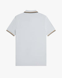 Fred Perry Twin Tipped Polo Shirt - Dusky Blue / Dark Caramel / Night Green